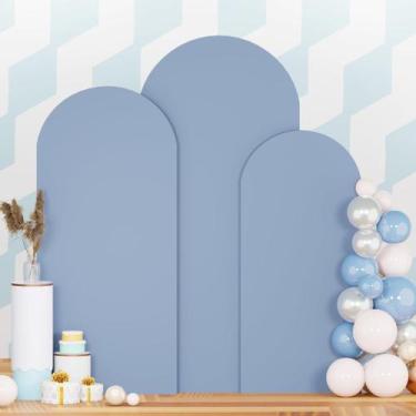 Imagem de Backdrop PATYDEST Dusty Blue Wedding Arch, conjunto de 3