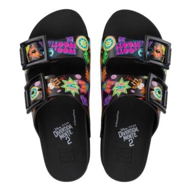 Imagem de Chinelo Feminino Fácil Calce Slide Divertidamente Zaxy, Preto, 37