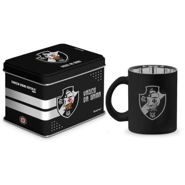 Imagem de Caneca de Vidro Diamond Metalic Lata - Vasco - 300ml - Brasfoot 