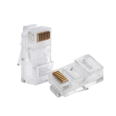 Imagem de Kit Conector Rj45 Para Cabo De Rede Upt Cat5e Intelbras Conex 1000 Transparente 50 Peças