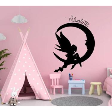 Imagem de Adesivo de parede  fadas  - Ambiente dekorado, 50cm, preto