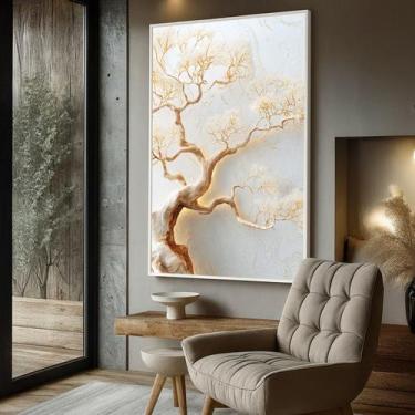 Imagem de Quadro com Moldura e Acrilico Cristal Vidro Raizes Essência para Sala,