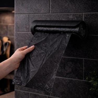 Imagem de Porta Sacolas Preto Para Guardar Sacos De Lixo E Mercado - Relet