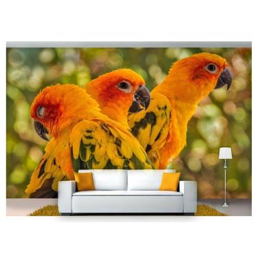 Imagem de Papel De Parede Animais Família De Piriquitos  Anm196