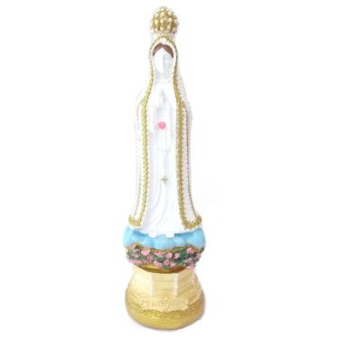 Imagem de Imagem Nossa Senhora De Fátima Com Pérolas Strass Gesso 30cm