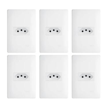 Imagem de Tomada 2p+T 20a/250v com placa 4x2 Fame Habitat - Kit 6 un