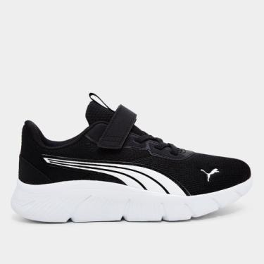 Imagem de Tênis Infantil Puma Flexfocus Modern Running, Preto, Branco, 31