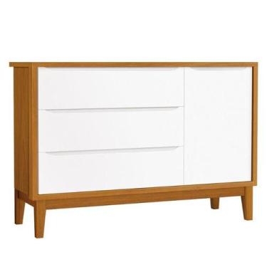 Imagem de Cômoda Infantil New Classic Branco Acetinado Savana com Pés Madeira  R