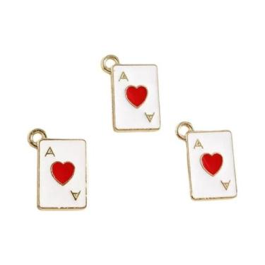 Imagem de Pingentes De Coração Ace Poker 10 Peças Acessórios DIY Para Fabricação