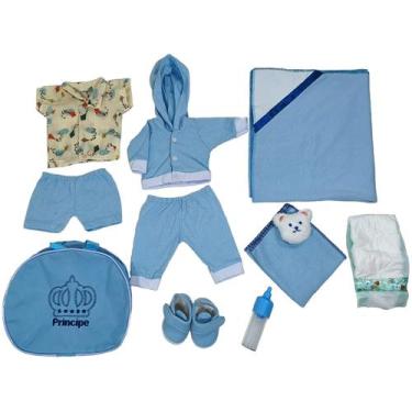 Imagem de Enxoval Bebê Reborn Boneco Menino Mamãe Reborn 10 Peças