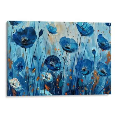 Imagem de Quadro decorativo Flores - Papoulas Azuis no Jardim dos Sonhos Encanta