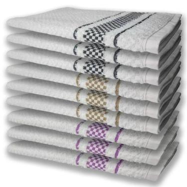 Imagem de 9 Panos De Prato Atoalhado Felpudo Roxo Marrom e Preto - TOALHAS SHOW