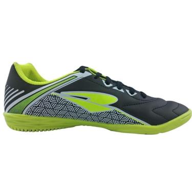 Imagem de Chuteira Tênis Futsal Dray 306 Preto-Branco Limão com Meião Preto-Unissex