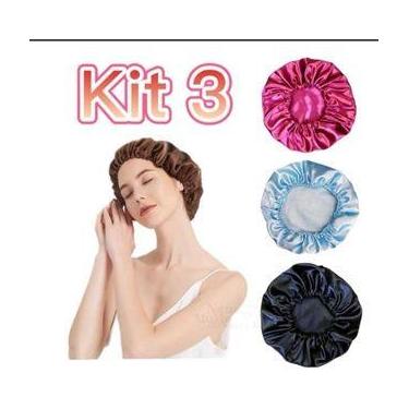 Imagem de Touca de Cetim Anti Frizz -  suave com menos fricção - Wig, 3 unidades