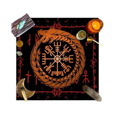 Imagem de Toalha De Mesa De Tarô Com Runas Das Fases Da Lua E Céu Estrelado, Toa