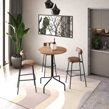 Imagem de Mesa Bistrô Barcelona 80cm Nogueira