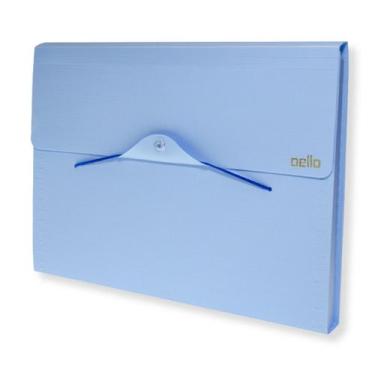 Imagem de Pasta Sanfonada A4 Dello Linho Serena 12 Divisórias Pastéis, Azul