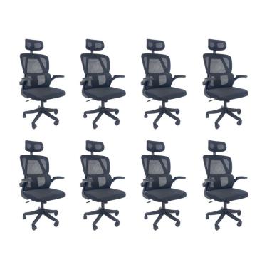 Imagem de Kit 8 Cadeiras De Escritório Oficial Legacy Preto