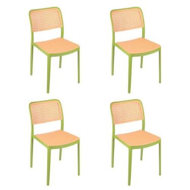 Imagem de Laraz Home Decor, Kit 4 Cadeiras de Jantar e Cozinha Maya de Telinha, 