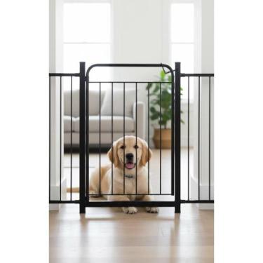 Imagem de Portão Segurança Pet/Crianças 119-125cm Aço Preto - Congratulations St