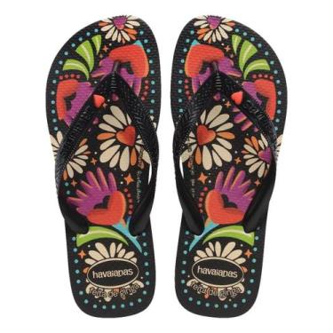 Imagem de Chinelos Havaianas Top Begônia 4150745, Preto, 35