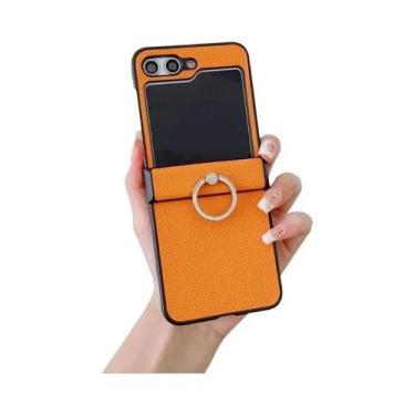 Imagem de Capa De Couro Com Estampa De Lichia Para Samsung Galaxy Z Flip 7 6 5 4