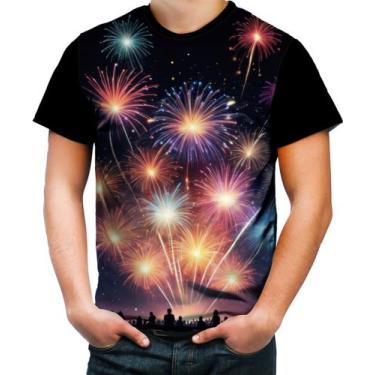 Imagem de Camiseta Colorida Fogos de Artifício Rojões Ano Novo 6 - Kasubeck Stor