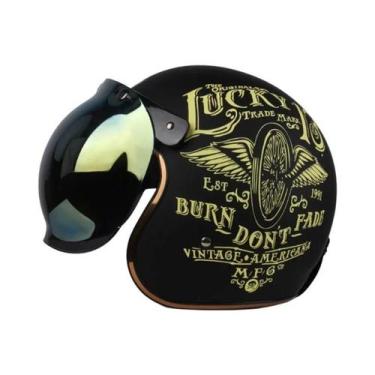 Imagem de Capacete De Motocicleta Vintage 3/4 Aberto Para Homens E Mulheres, Clá