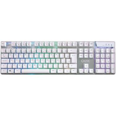 Imagem de Teclado Gamer Prismatic Membrana Led OEX Game TC205 Branco, Branco