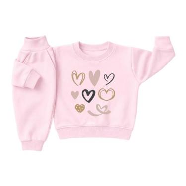 Imagem de Conjunto Moletom Infantil Menina Bebê Peluciado Flanelado Roupa Invern