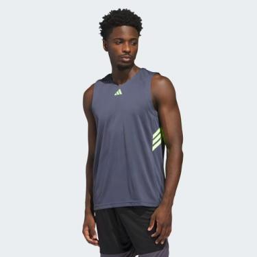 Imagem de Regata Adidas 3 Stripes Tank Preta e Verde, GG