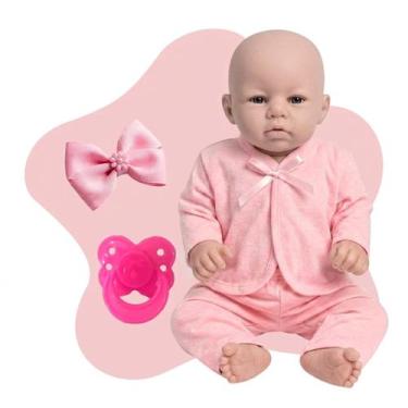 Imagem de Bebê Reborn Menina Silicone 46cm Boneca Realista Completa - Cegonha Re