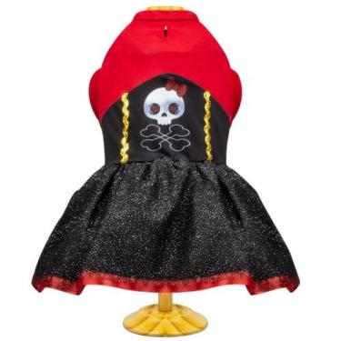 Imagem de Vestido fantasia pet para hallowen e carnaval pirata tamanho g - Masco