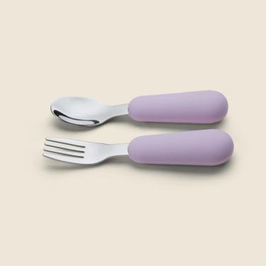 Imagem de Kit de Talheres c/ 2 Peças Silicone e Inox Lilás - A\CASA