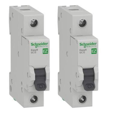 Imagem de 2 Disjuntor Mini Din Unipolar 25a Curva B Schneider