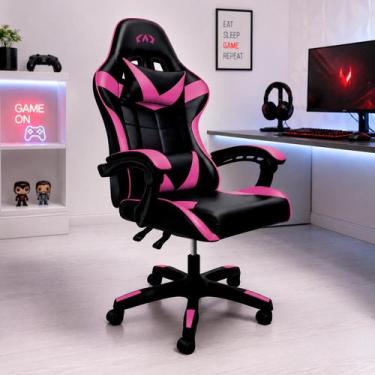 Imagem de Cadeira Gamer Ergonômica Reclinável com Almofadas Lombar e Cervical  m