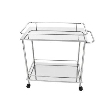 Imagem de Carro Curativo Hospitalar Inox 2 Prateleiras Com Rodízios - Metal Solu