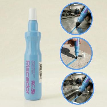 Imagem de Kit 2 Marcador Riscador Caneta Industrial Azul 2mm 60ml Ferro Chapa Co