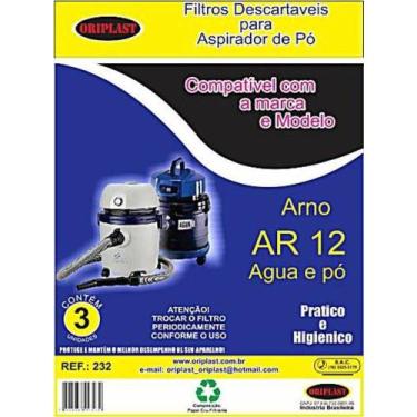 Imagem de Kit 3 Sacos para Aspirador de Pó Arno AR12 Compatível - ORIPLAST