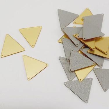 Imagem de Chaton Espelhado Triangulo Dourado D20 30mm - 100 Peças - La Mode Arte
