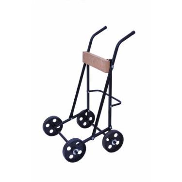 Imagem de Carrinho Para Motor De Popa Preto 4 Rodas - Riomar Equipesca