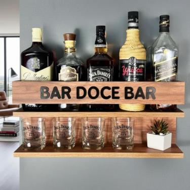 Imagem de Barzinho de Parede Bar Suspenso para Bebidas Decoração Churrasco Área 