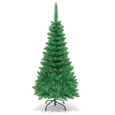 Imagem de Árvore de Natal DORTALA pré-iluminada de 1,4 m com 150 luzes LED verde