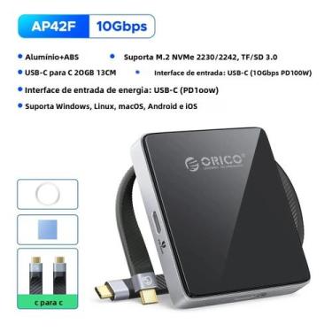 Imagem de Gabinete Magnético ORICO Para SSD M.2 NVMe Com Gravação 4K ProRes Para