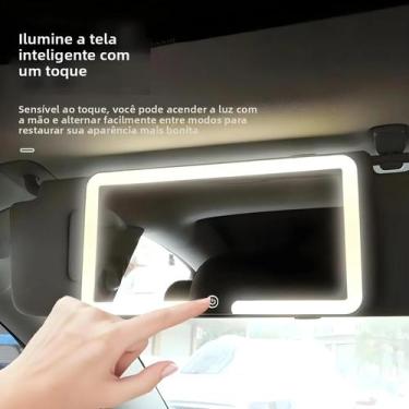 Imagem de Espelho De Maquiagem LED Com Tela Sensível Ao Toque E Dimmer Para Queb
