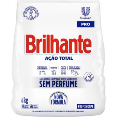 Imagem de Brilhante Detergente Em Pó De Uso Geral Sem Perfume Limpeza Total Pro 