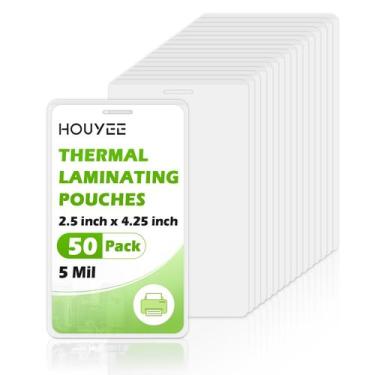 Imagem de Plásticos de Laminação HOUYEE 50 Unidades  Tamanho de Crachá