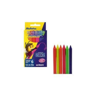 Imagem de Big Giz de Cera com 06 Cores Neon - Acrilex