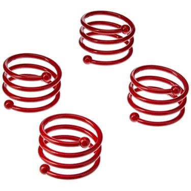 Imagem de Argola de Guardanapo Metal Espiral Vermelha Rafimex - Jogo com 4 Peças, PG8312