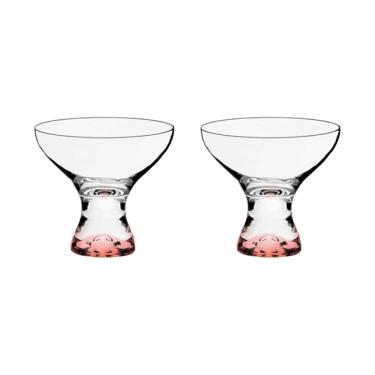 Imagem de Jogo com 2 Taças De Cristal Coloridas Vermelhas Para Sobremesa 330 ml Vega Bohemia